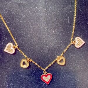Stunning pink 💕and red ❤️ heart ❤️ necklace